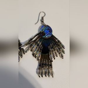 Handbeaded Peacock Earrings
